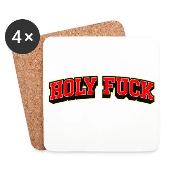 Holy Fuck Sports Style Typography - Coasters (set of 4) - white - Front