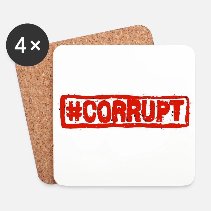 Roter Stempel Korrupt - Untersetzer (4er-Set) - Weiß