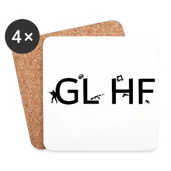 Good luck have fun - Coasters (set of 4) - white - Front