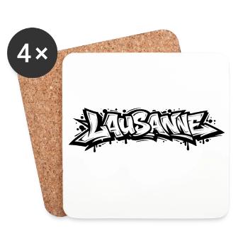 Lausanne Graffiti - Untersetzer (4er-Set) - Weiß - Vorne
