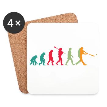 Basketball Evolution - Untersetzer (4er-Set) - Weiß - Vorne