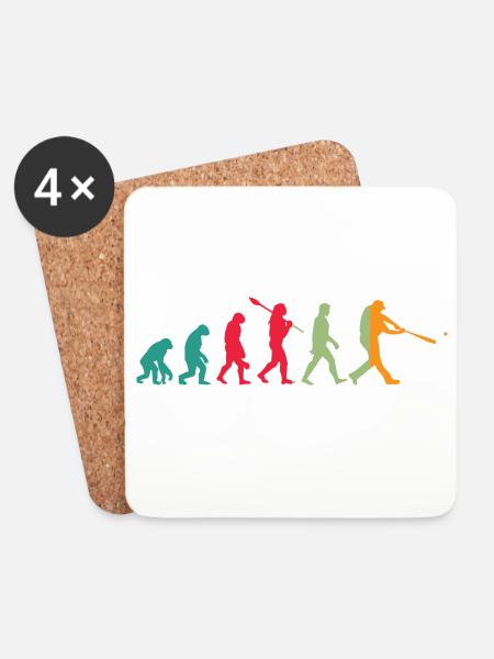 Basketball Evolution - Untersetzer (4er-Set) - Weiß