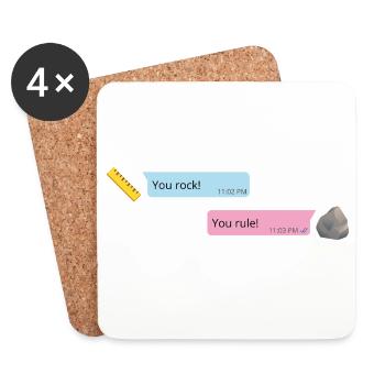 Rock & Rule - Coasters (set of 4) - white - Front