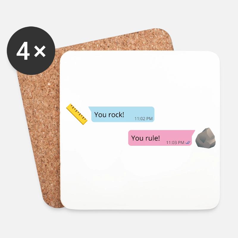 Rock & Rule - Untersetzer (4er-Set) - Weiß