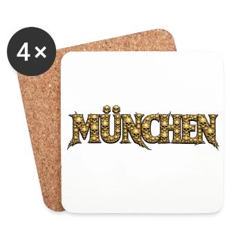 Lettres du Crâne d’Or Munich - Dessous de verre (lot de 4) - blanc - Devant
