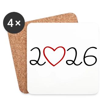 2026 Heart - Coasters (set of 4) - white - Front