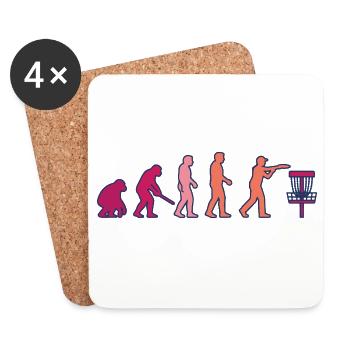 Disc Golf Evolution Funny Disc Golfer Flying Disc - Coasters (set of 4) - white - Front