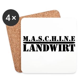 MASCHINE Landwirt. Für Bauern & Landwirtschaft - Untersetzer (4er-Set) - Weiß - Vorne
