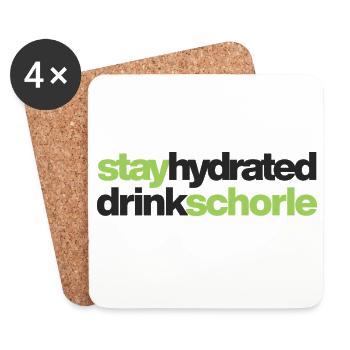 Stay hydrated - drink spritzer - Coasters (set of 4) - white - Front