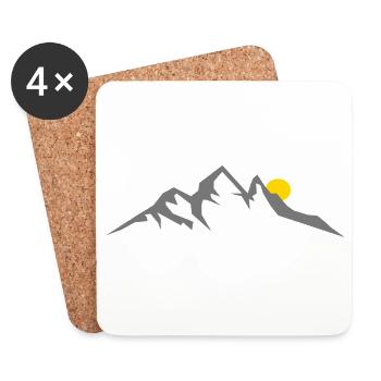 Mountain Nature Mountains - Coasters (set of 4) - white - Front