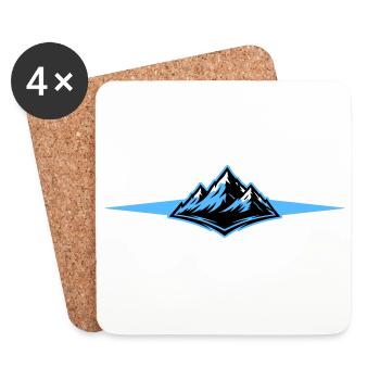 Mountains icon line - Coasters (set of 4) - white - Front