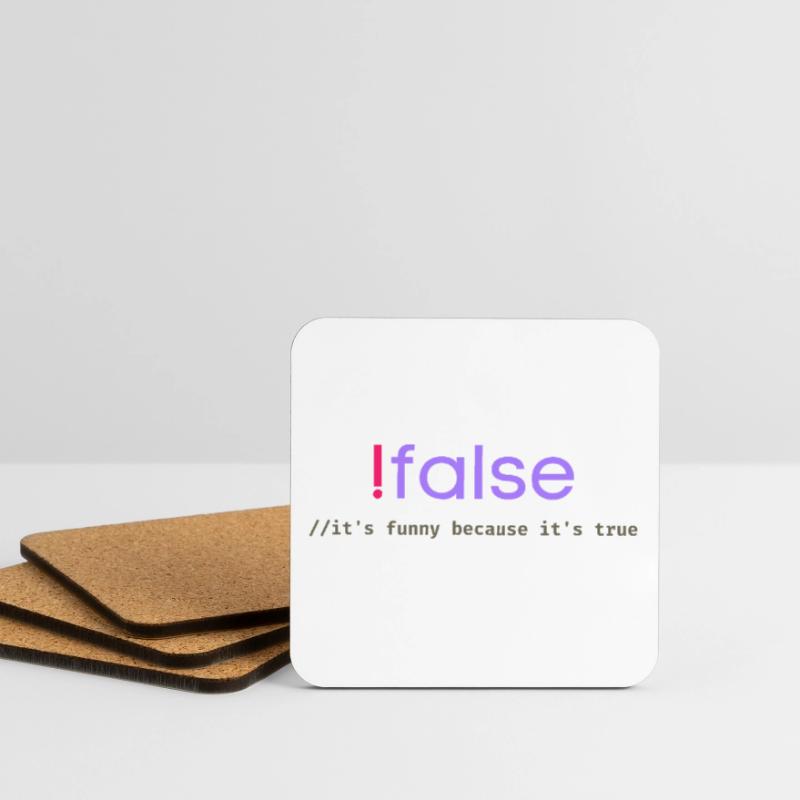 Ifalse Funny Coder Programming Pun Coasters (set of 4)