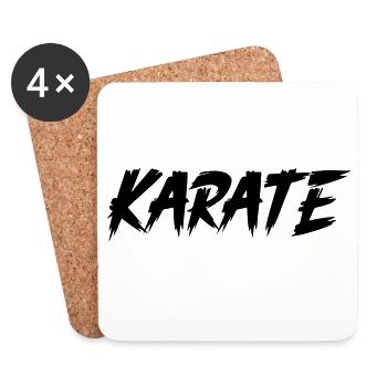 karaté - Dessous de verre (lot de 4) - blanc - Devant