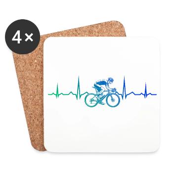 Idée cadeau pour un vélo de route avec vélo de route - Dessous de verre (lot de 4) - blanc - Devant