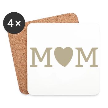 MUM – Mutterliebe  - Untersetzer (4er-Set) - Weiß - Vorne