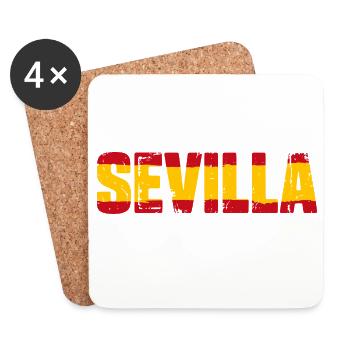 Sevilla Flagge Spanien - Untersetzer (4er-Set) - Weiß - Vorne