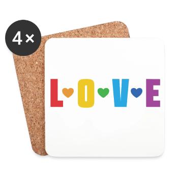 LGBT Pride Month - Love is Love - Coasters (set of 4) - white - Front