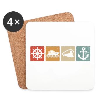 Boater Captain Sailor Boat Anchor Sailor - Coasters (set of 4) - white - Front