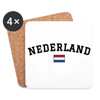 Nierderlande Flagge Design Schwarz - Untersetzer (4er-Set) - Weiß - Vorne