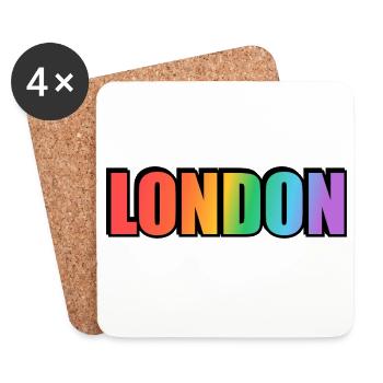 London LGBTQ Rainbow - Dessous de verre (lot de 4) - blanc - Devant