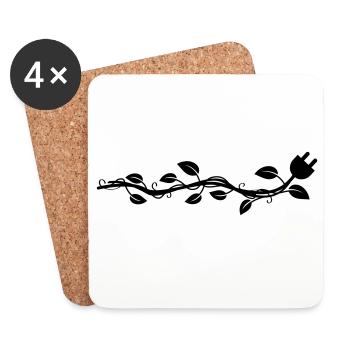 Garland leaves, which ends in a plug. - Coasters (set of 4) - white - Front