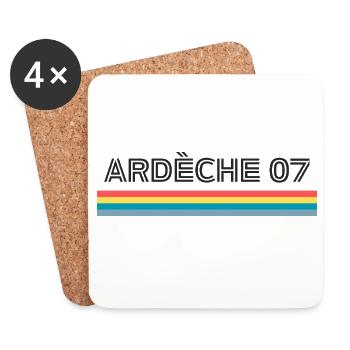 Ardeche 07 T-Shirt Cadeau Humour - Dessous de verre (lot de 4) - blanc - Devant