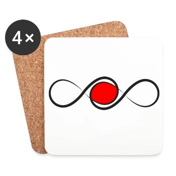 Eternal Line with Red Accent - Coasters (set of 4) - white - Front