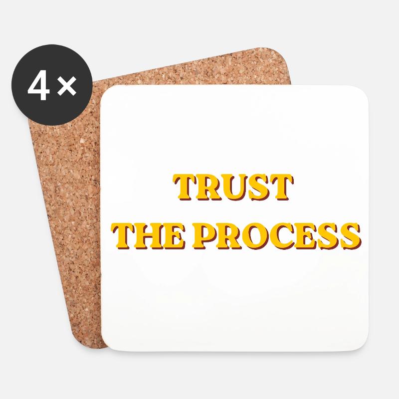 Trust The Process Motivational Retro Typografie - Untersetzer (4er-Set) - Weiß