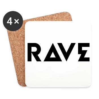 Rave Bold typographisches Musik-Logo-Design - Untersetzer (4er-Set) - Weiß - Vorne