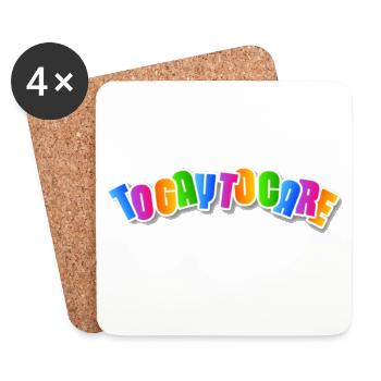 Happy Rainbow Lettering - Untersetzer (4er-Set) - Weiß - Vorne