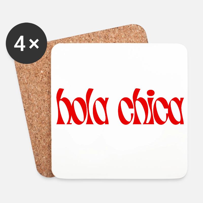 hola chica - Untersetzer (4er-Set) - Weiß