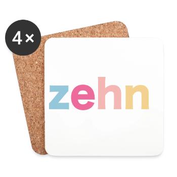 10. Geburtstag Retro Geschenk - Untersetzer (4er-Set) - Weiß - Vorne