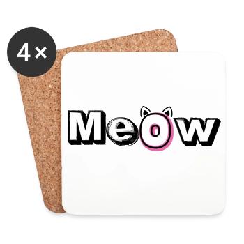 Miaou - Dessous de verre (lot de 4) - blanc - Devant