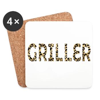 Grill BBQ - Griller - Untersetzer (4er-Set) - Weiß - Vorne