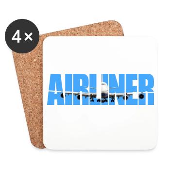 Avion Jumbo Jet - Dessous de verre (lot de 4) - blanc - Devant