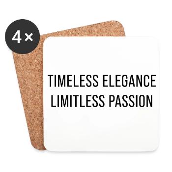 Élégance intemporelle. Passion illimitée. - Dessous de verre (lot de 4) - blanc - Devant