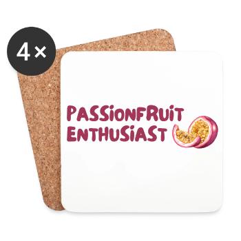 Passionsfrucht Enthusiast - Untersetzer (4er-Set) - Weiß - Vorne