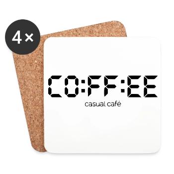 Coffee Time Minimalistischer Vintage-Kaffeeliebhaber - Untersetzer (4er-Set) - Weiß - Vorne