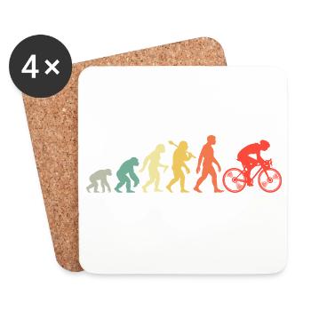 Radfahren Evolution Für Radfahrer Retro Radsport - Untersetzer (4er-Set) - Weiß - Vorne