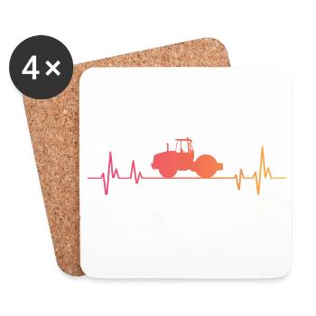 Compactor roller sunset construction - construction site - Coasters (set of 4) - white - Front