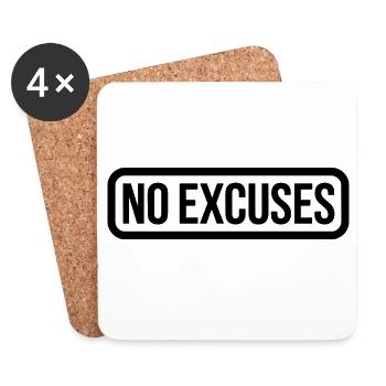 Citation motivante sans excuses - Dessous de verre (lot de 4) - blanc - Devant