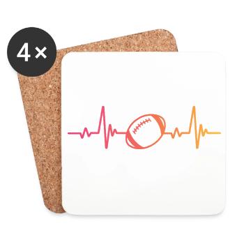 Rugby Sunset Heartbeat Rugby Rugby Man - Coasters (set of 4) - white - Front
