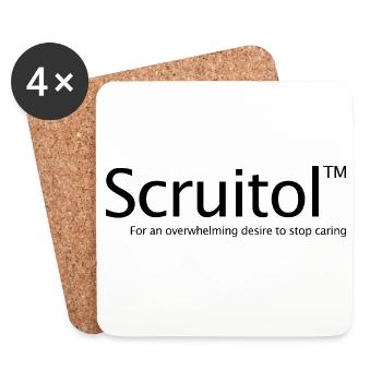 I don't care, drugs, Scuitol, sarcastic, shit - Coasters (set of 4) - white - Front