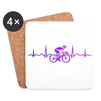 Geschenkidee für einen Roadbike mit Roadbike - Untersetzer (4er-Set) - Weiß - Vorne