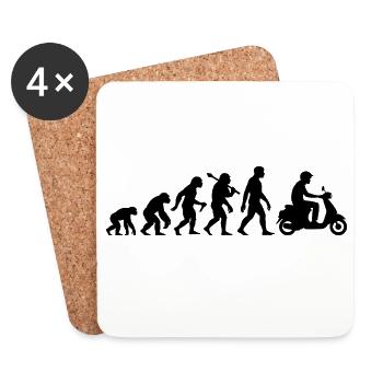 Roller Evolution - Mofa Moped Scooter Fahren - Untersetzer (4er-Set) - Weiß - Vorne