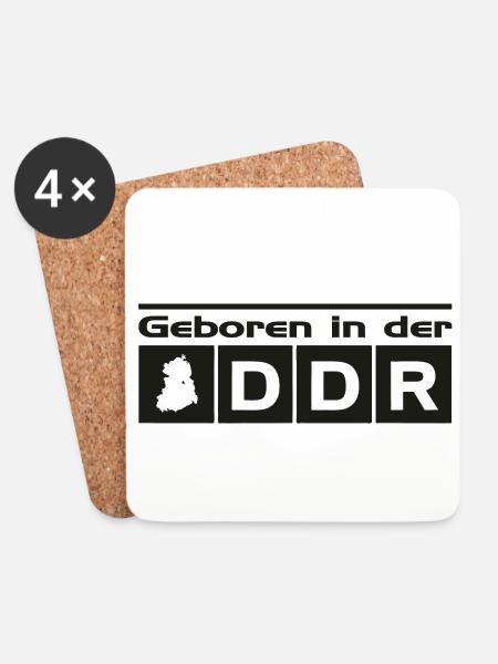 Geboren in der DDR - Untersetzer (4er-Set) - Weiß
