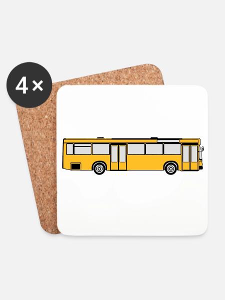 Busfahrer Bus Omnibus Kraftfahrer Schulbus (25) - Untersetzer (4er-Set) - Weiß