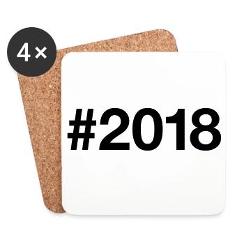 8e anniversaire du millésime 2018 - Dessous de verre (lot de 4) - blanc - Devant