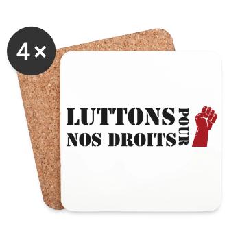 Luttons pour nos Droits ! - Dessous de verre (lot de 4) - blanc - Devant