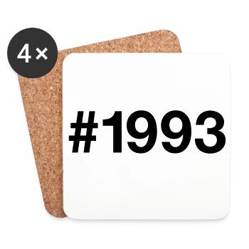 Hashtag vintage 1993 33e anniversaire - Dessous de verre (lot de 4) - blanc - Devant